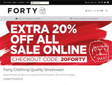 Tablet Screenshot of fortyclothing.com